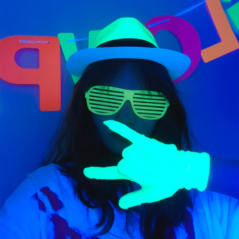 Neon UV Reactive Party Hats – Fluorescent Formal Hats for Glow Parties, Festivals & Events