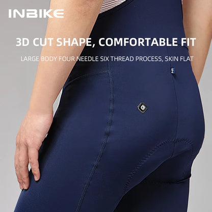 INBIKE Men's Cycling Bib Shorts – Professional Padded MTB & Road Bike Riding Shorts for Mountain Cycling