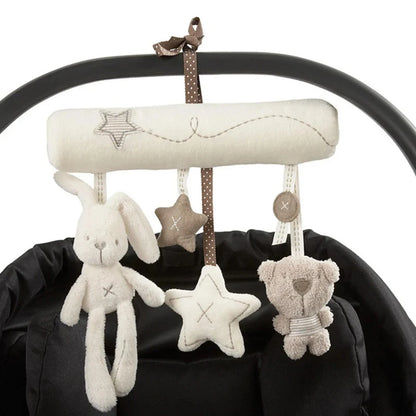 Peluche Colgante Conejito 2025 – Sonajero Suave para Bebés, Juguete Multifuncional para Cochecito y Cuna, Juguete Sensorial para Bebés y Regalo de Baby Shower