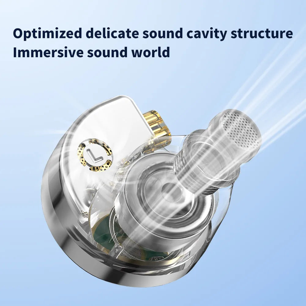 Écouteurs intra-auriculaires TRN Conch HiFi – IEM à transducteur dynamique DLC Diamond avec embouts de réglage interchangeables pour le jeu, la musique et les appareils Xiaomi