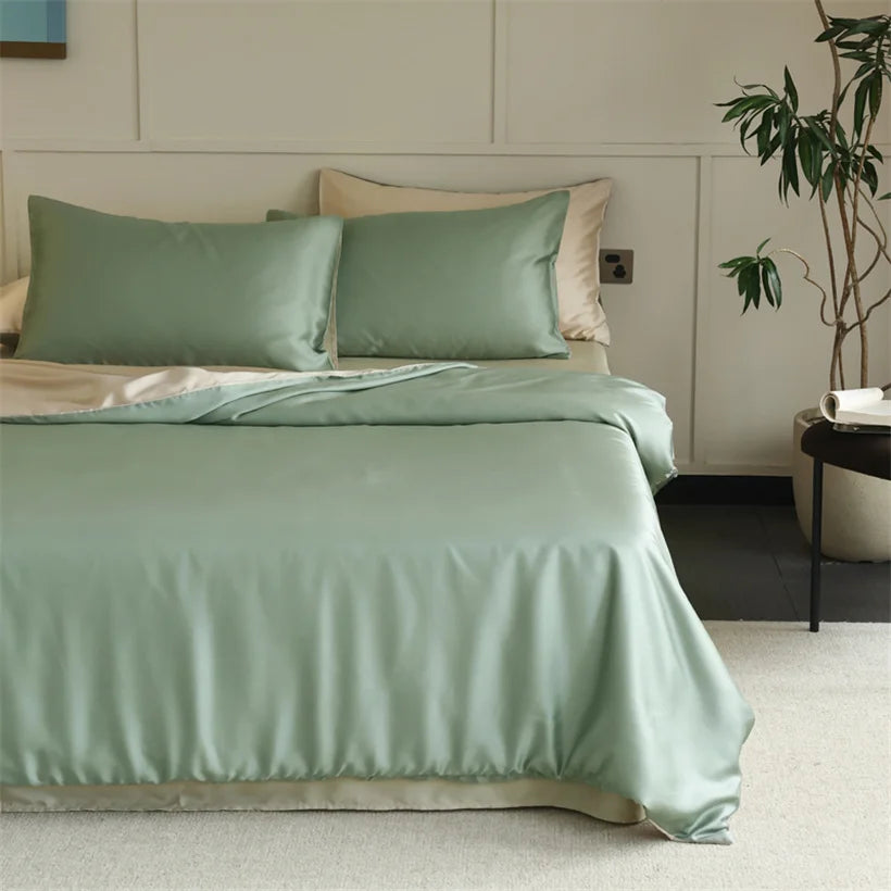 100% Mulberry Silk Bedding Set – Luxury Duvet Cover, Bed Sheet & Pillowcase Set