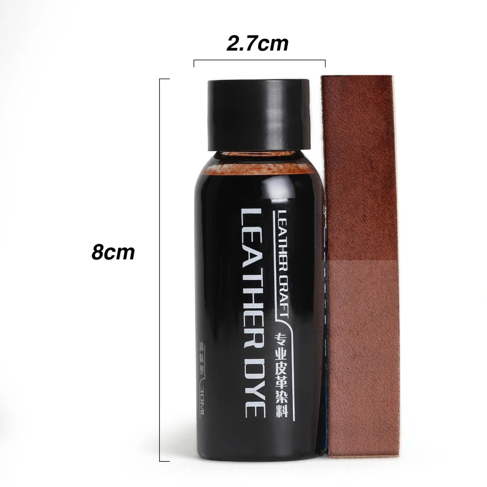 Pigmento para reparación de cuero de 30 ml – Restaurador de color y tinte para cuero curtido vegetal, zapatos, bolsos, muebles y manualidades de cuero.