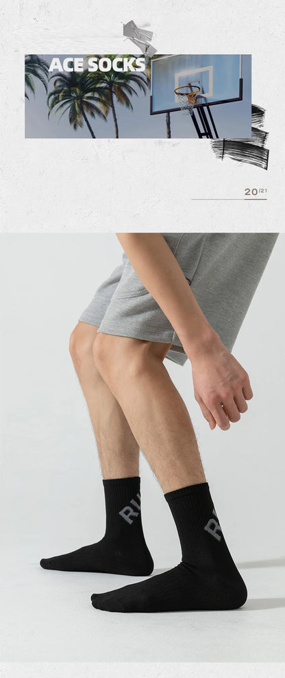 Running Socks for Men & Women – Quick-Dry Middle Tube Crew Socks for Marathon, Cycling & Fitness Training
