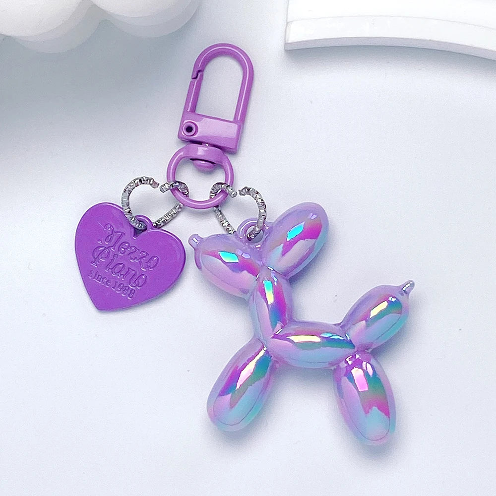 Cute Acrylic Balloon Dog Keychain – Cartoon Y2K Bag Pendant for Women & Couples, Car Key Chain, Jewelry Gift & Decorative Accessory