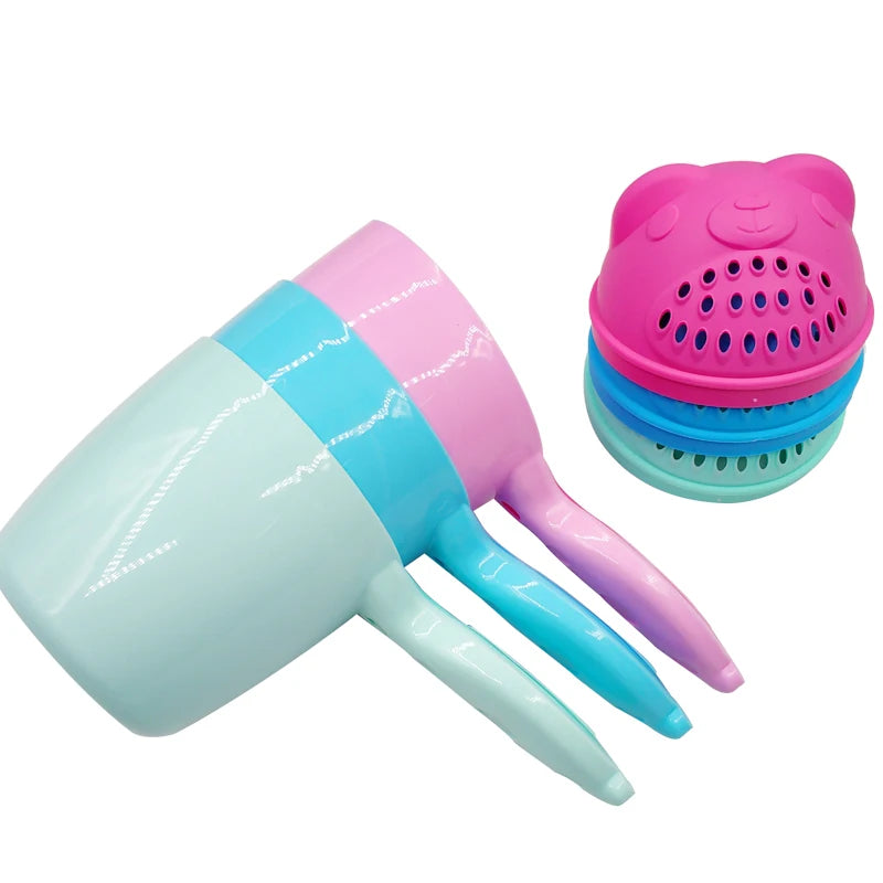 Vaso de enjuague para champú de bebé – Cucharón de agua de baño de oso de dibujos animados para bebés y niños pequeños