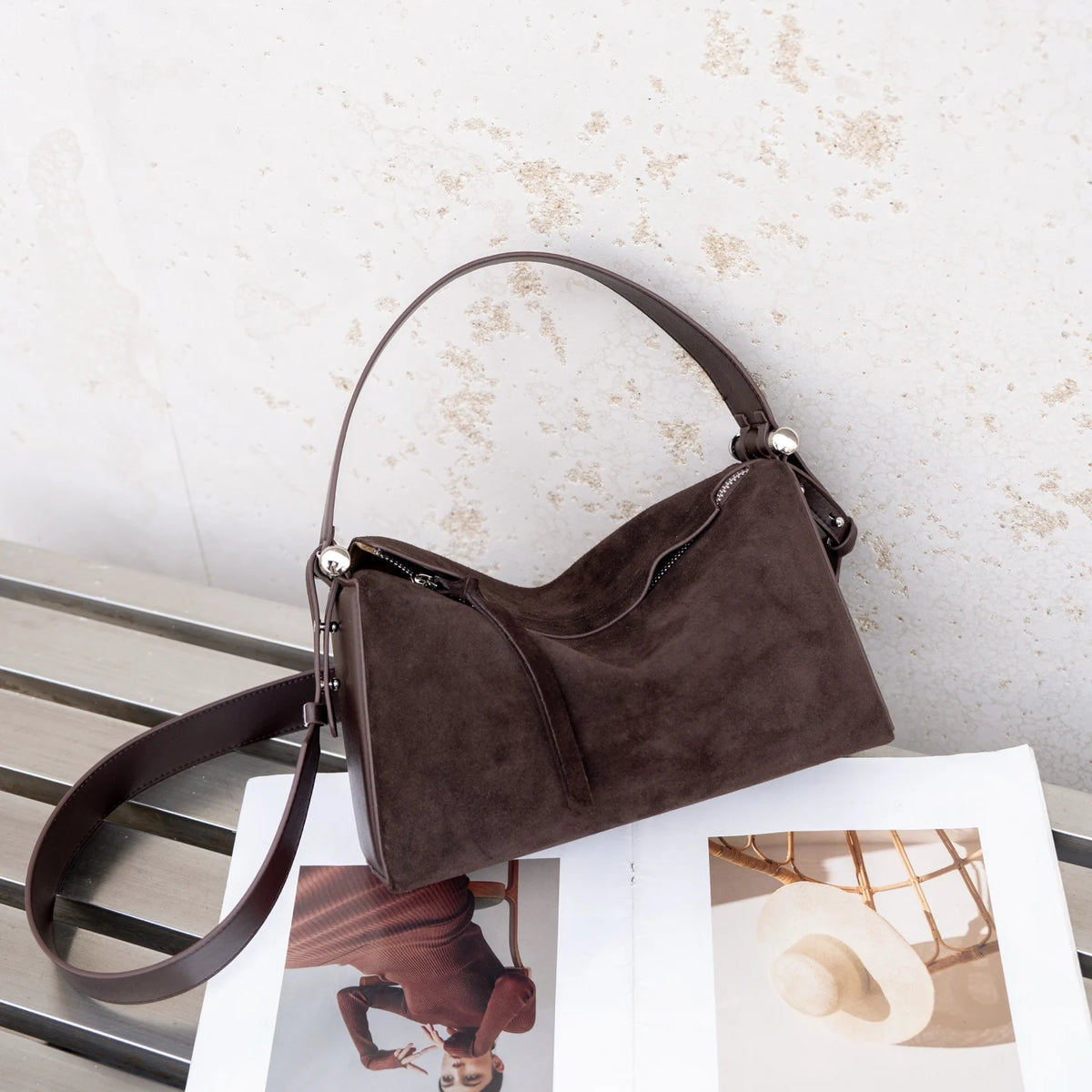Women's Genuine Leather Shoulder Bag – Luxury Cowhide Crossbody & Underarm Tote with Large Capacity, Elegant Fashion Handbag for Everyday Use
