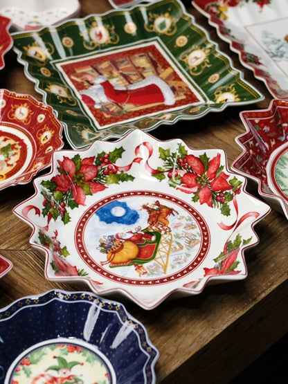 VB Cutlery Christmas Series Dining Collection – Decorative Plates, Deep Soup Bowls, Sugar Pots & Storage Containers