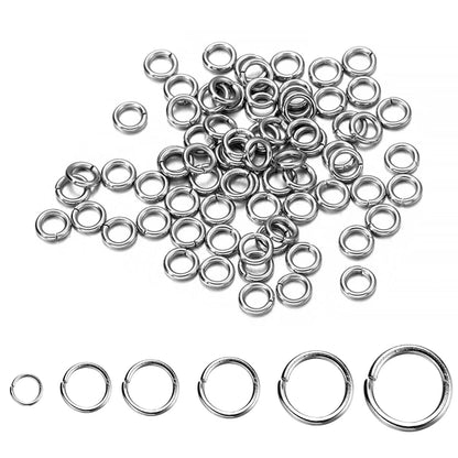30 à 200 Anneaux de jonction fendus en acier inoxydable (3 à 25 mm) – Connecteurs à boucle ouverte pour la fabrication de bijoux, bracelets, colliers et loisirs créatifs