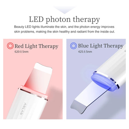 ANLAN Limpiador Facial Ultrasónico – Limpiador de Poros Profundo con Peeling Ultrasónico, Dispositivo LED Rojo y Azul para Lifting Facial (Resistente al Agua IPX7)