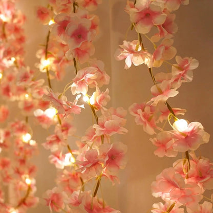 180cm Artificial Sakura Flower Vine – Silk Cherry Blossom Garland for Wedding, Garden, Arch & Home Décor