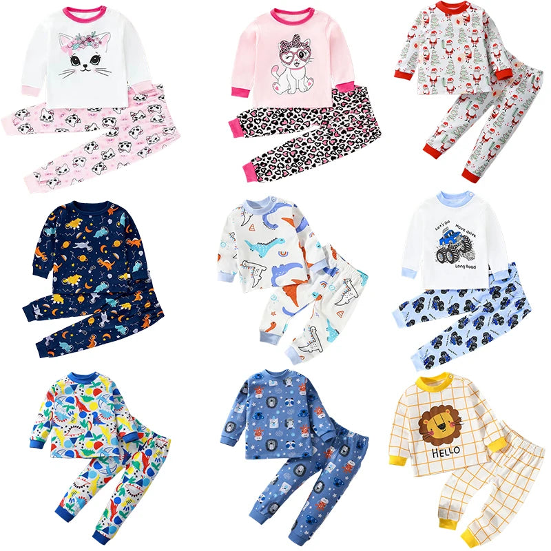 Little Maven Kids' Cotton Clothing Set – Boys & Girls Christmas T-Shirt Top & Pants Outfit for Autumn & Winter, 2-Piece Children's Clothes