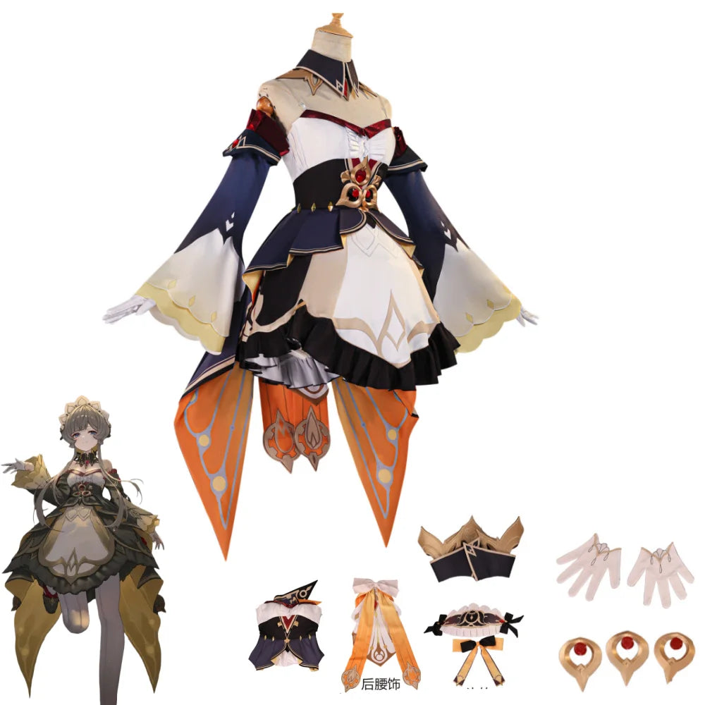 Sandrone Cosplay Costume – Genshin Impact Uniform Set with Wig | Carnival & Masquerade Outfit for Women