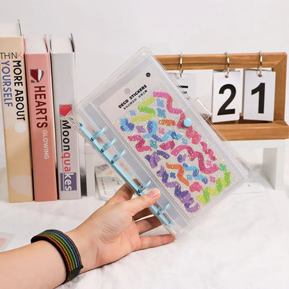 A6 Transparent File Holder Notebook – 6 Hole PVC Loose Leaf Binder Document Storage Pouch