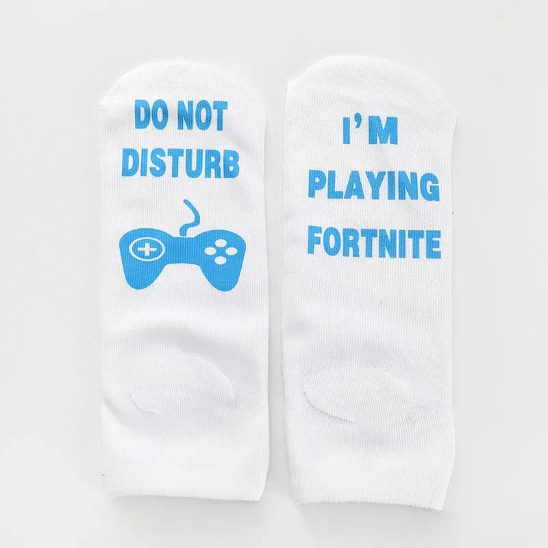 Funny Harajuku Word Print Socks – Unisex Cotton Crew Socks for Men & Women, Hip Hop Streetwear Skateboard Style