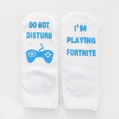 Funny Harajuku Word Print Socks – Unisex Cotton Crew Socks for Men & Women, Hip Hop Streetwear Skateboard Style