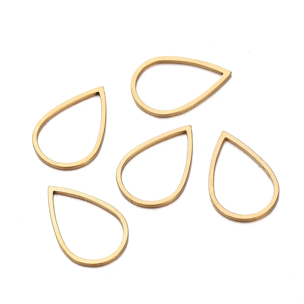 10 breloques géométriques creuses en acier inoxydable pour bijoux – Connecteurs de pendentif pour boucles d'oreilles, colliers et fabrication de bijoux