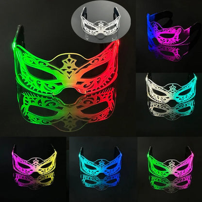 LED Luminous Party Glasses – Futuristic Rainbow Space & Robot Rave Goggles with Star Lights for Concerts, DJ Events, Masquerade & Y2K Parties