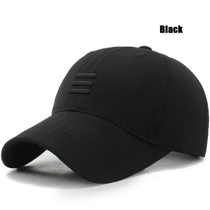 4-Color Soft Cotton Baseball Cap – Unisex Snapback Dad Hat with Three-Bar Design for Men & Women, Casual Outdoor Sports