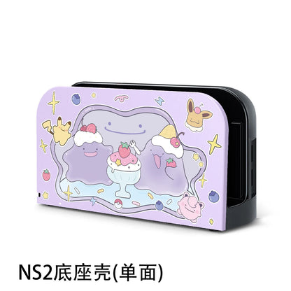 Coque de protection Pokémon Switch 2 – Étui rigide mat motif Métamorph avec prise en main souple pour console de jeu compatible avec la station d'accueil