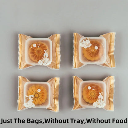 LBSISI Life 100 bolsas para galletas de luna – Bolsas de plástico transparentes para empaques de regalo caseros para festivales, galletas y crujientes de yema de huevo