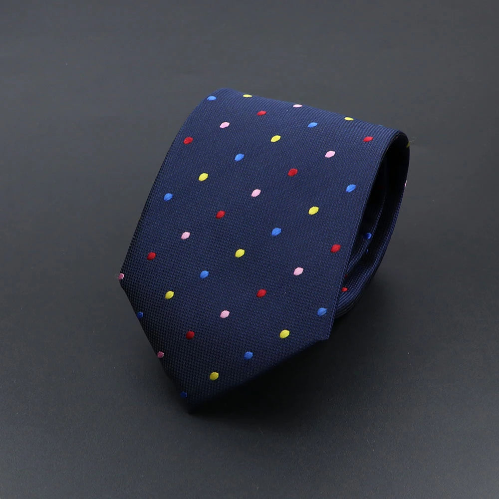 Corbata de hombre de fantasía con perro de dibujos animados, Paisley, rayas y lunares para negocios y bodas