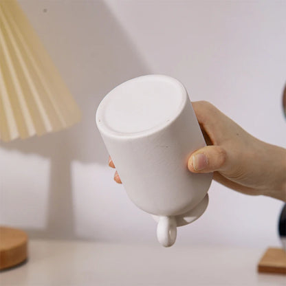 Florero Nórdico de Cerámica Blanca – Jarrón Decorativo Moderno para Sala de Estar, Decoración del Hogar y Escritorio