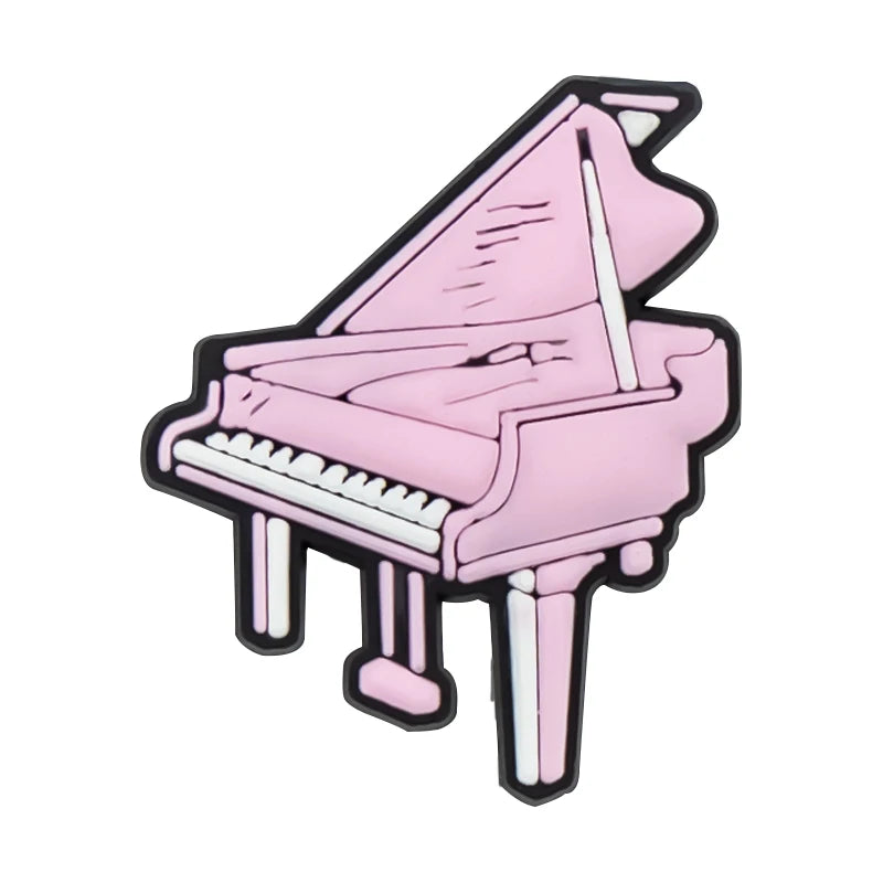 1/30PCS Girls' Shoe Charms – Flower, Perfume, Piano & Cassette Clog Pins in Pink, Cute Shoe Decorations for Women & Kids