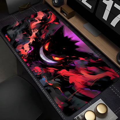 Tapis de souris gaming XXL Pokémon Gengar 90x40cm – Grand tapis de bureau anime pour clavier, PC et ordinateur portable