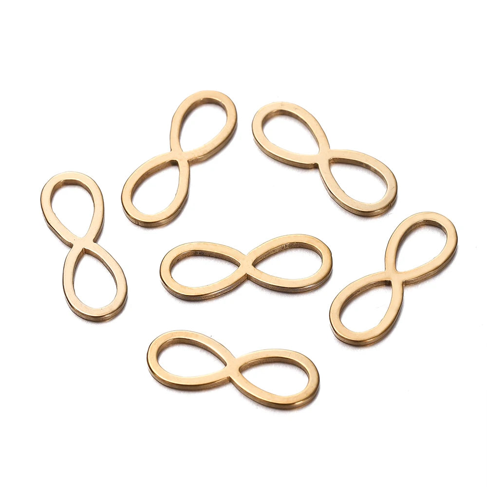 10 breloques géométriques creuses en acier inoxydable pour bijoux – Connecteurs de pendentif pour boucles d'oreilles, colliers et fabrication de bijoux