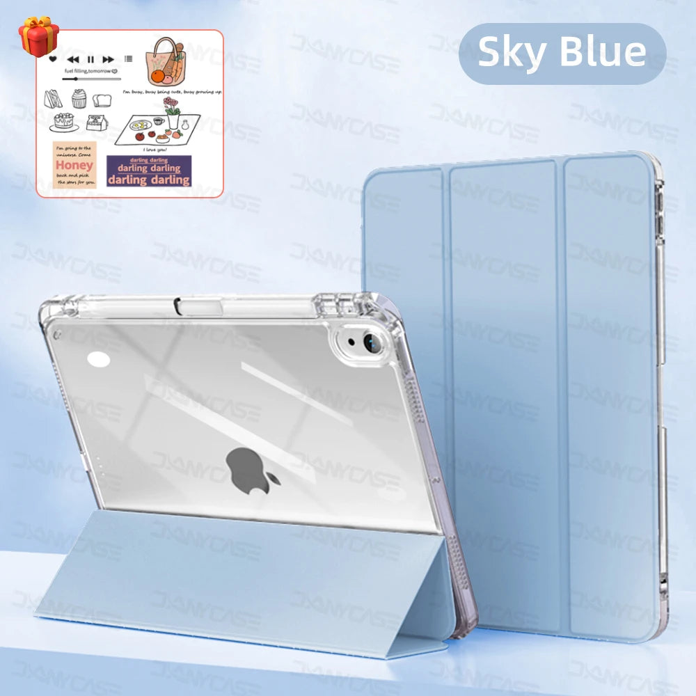 Étui pour iPad avec porte-crayon pour iPad Air 6/5, iPad Pro 11/12.9/13, iPad 10e génération, 10.2, 9.7 et iPad Mini 7/6 – Étui intelligent de protection
