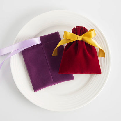 10 Bolsas de Terciopelo con Cordón – Bolsitas de Regalo con Cinta 10x12cm para Empaque de Joyas, Recuerdos de Boda, Almacenamiento de Viaje y Dulces