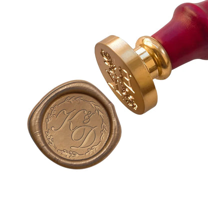 Sello de cera personalizado para bodas – Iniciales y logo personalizados, sello de metal para invitaciones | Embalaje de regalo DIY y accesorio de decoración de bodas