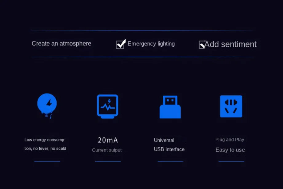 Mini USB LED Luz Ambiental Interior para Coche – Lámpara de Ambiente de Neón Plug & Play y Luz de Emergencia