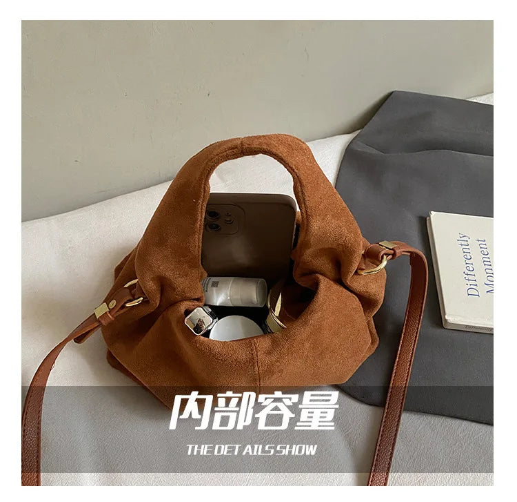 Sac à main bouffant français – Sac à bandoulière givré tendance avec fermoir magnétique, sac à main rétro en forme de nuage, sac à main tendance de style boîte à déjeuner pour femmes pour une utilisation décontractée et quotidienne