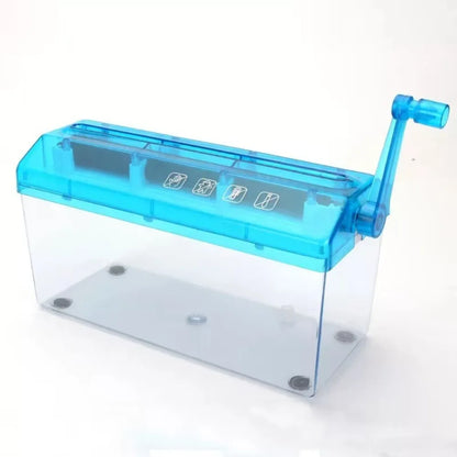 Mini Manual Paper Shredder – ABS Hand-Crank Document Shredder with Transparent Design, Eco-Friendly Portable Cutting Tool for Home & Office