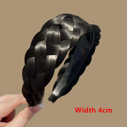 Diadema Bohemio Trenzado Sintético para Mujer Banda de Pelo Elástica para Fiestas y Cosplay