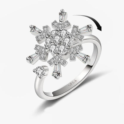 Anillo giratorio antiestrés de mariposa y flor con diamantes de imitación – Anillo giratorio antiansiedad para mujer | Joyería ajustable para aliviar el estrés