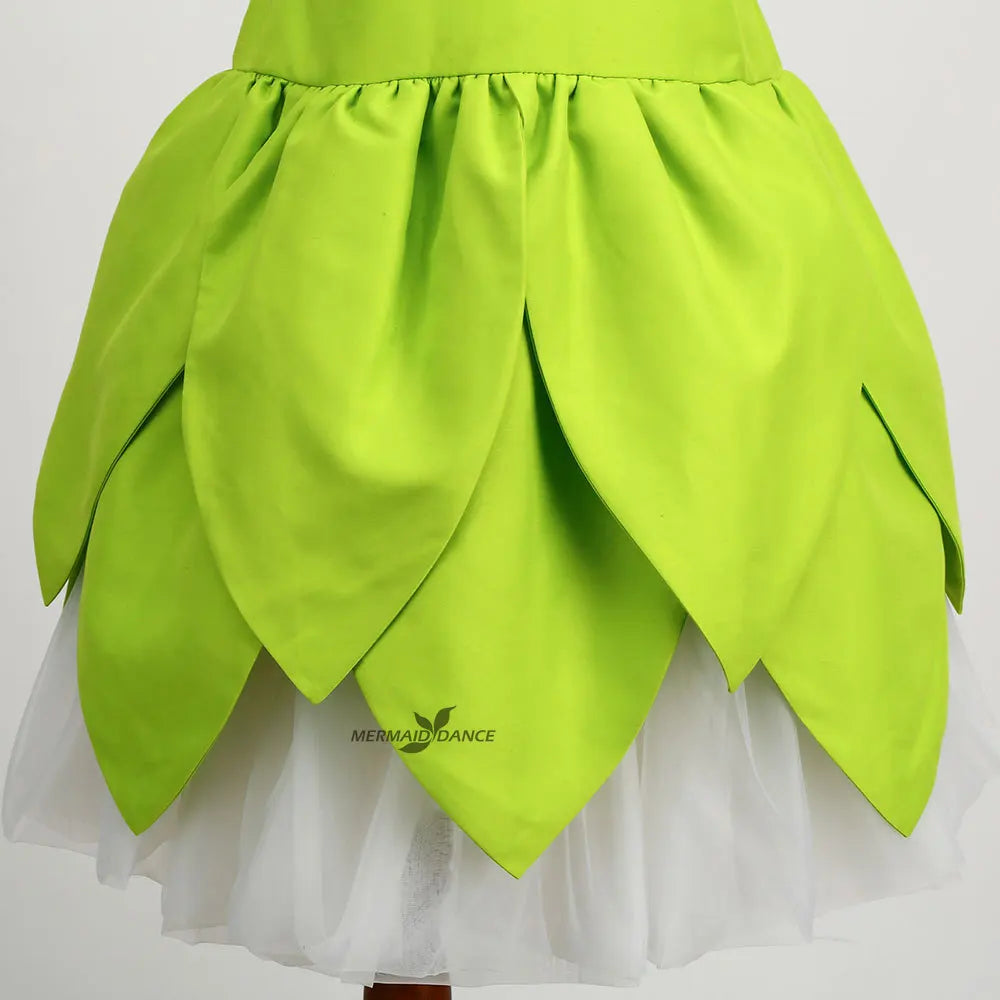 Girls Tinker Bell Costume – Green Fairy Princess Fancy Dress for Halloween, Birthday Parties & Cosplay, Ages 2–10Y