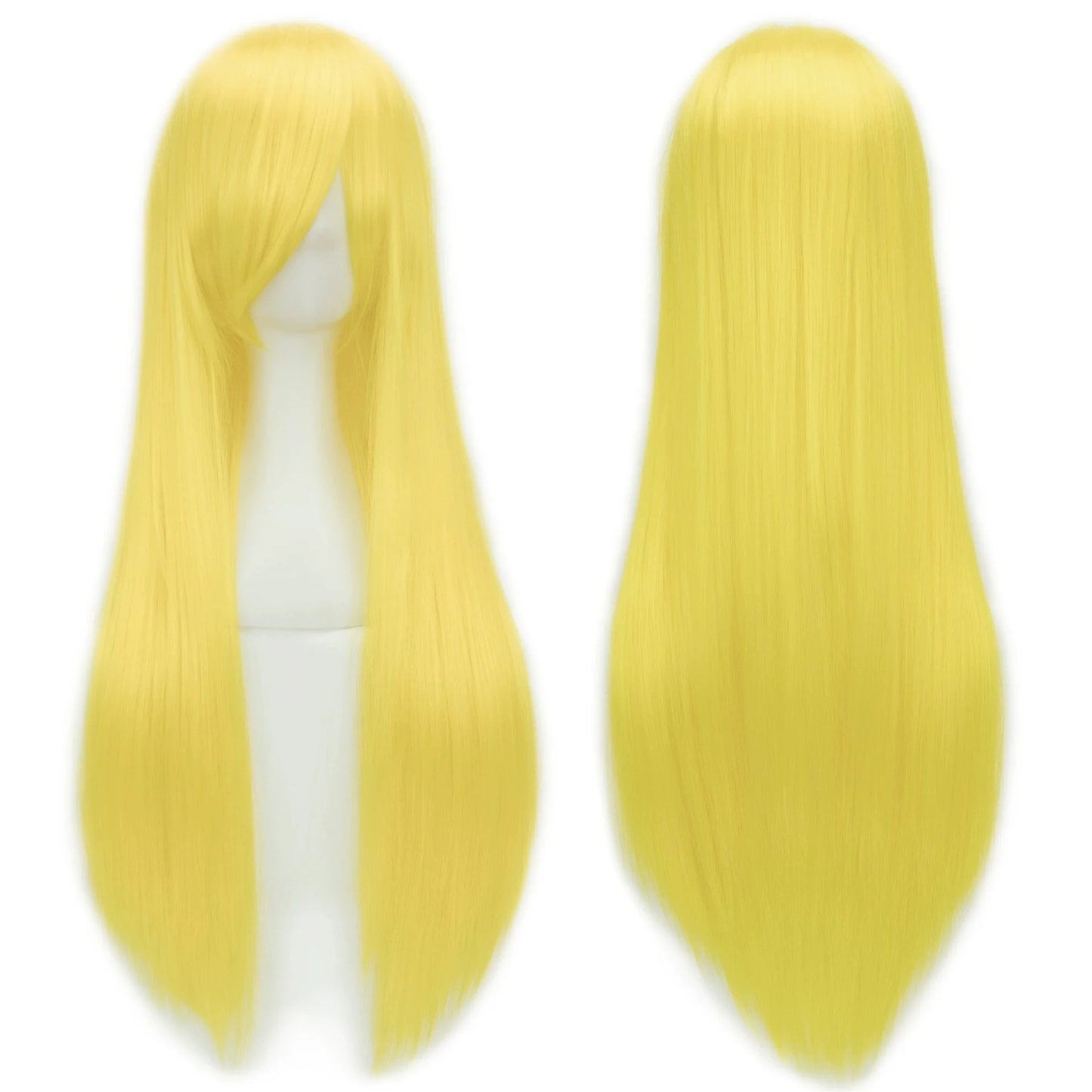 80cm Long Straight Multicolor Heat-Resistant Synthetic Cosplay Wig – Anime Halloween Party Costume Hairpiece