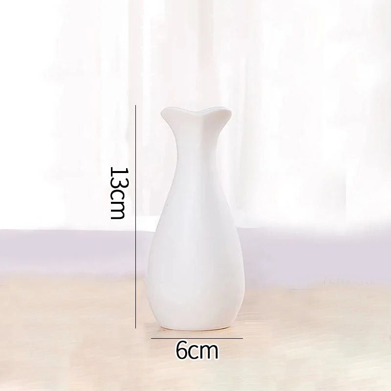 Florero Nórdico de Cerámica Blanca – Jarrón Decorativo Moderno para Sala de Estar, Decoración del Hogar y Escritorio