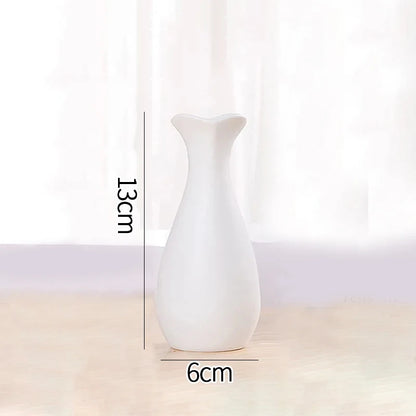 Florero Nórdico de Cerámica Blanca – Jarrón Decorativo Moderno para Sala de Estar, Decoración del Hogar y Escritorio