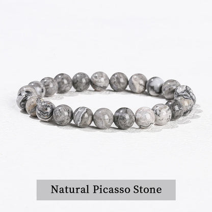Pulsera de Cuentas de Piedra Natural – Pulsera de Gemas de Amatista, Ojo de Tigre, Cuarzo Cristal y Ágata para Mujeres y Hombres, Regalo de Joyería de Energía Reiki