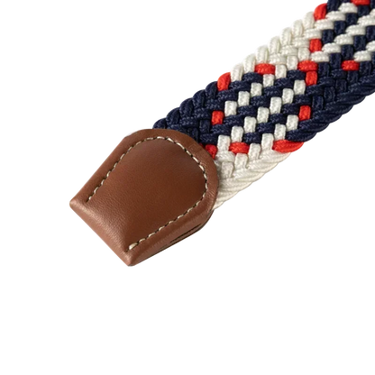 Ceinture élastique tressée unisexe en toile tissée, à boucle ardillon, pour jeans (107/120/130cm)