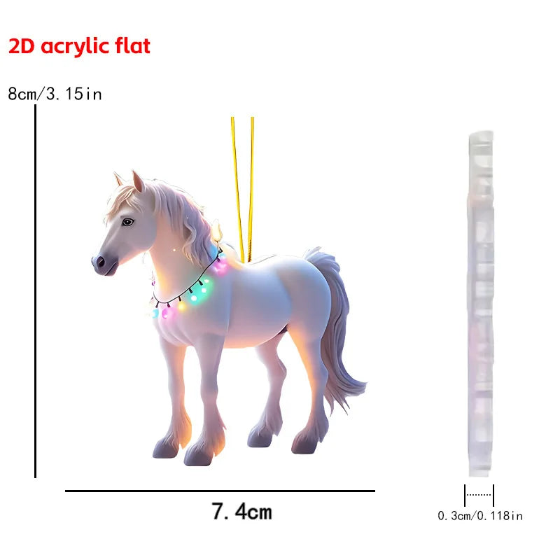 Christmas Animal Series 2D Acrylic Hanging Ornaments – Flat Xmas Tree Decorations for Party, Home, Backpack & Keychain Accessories