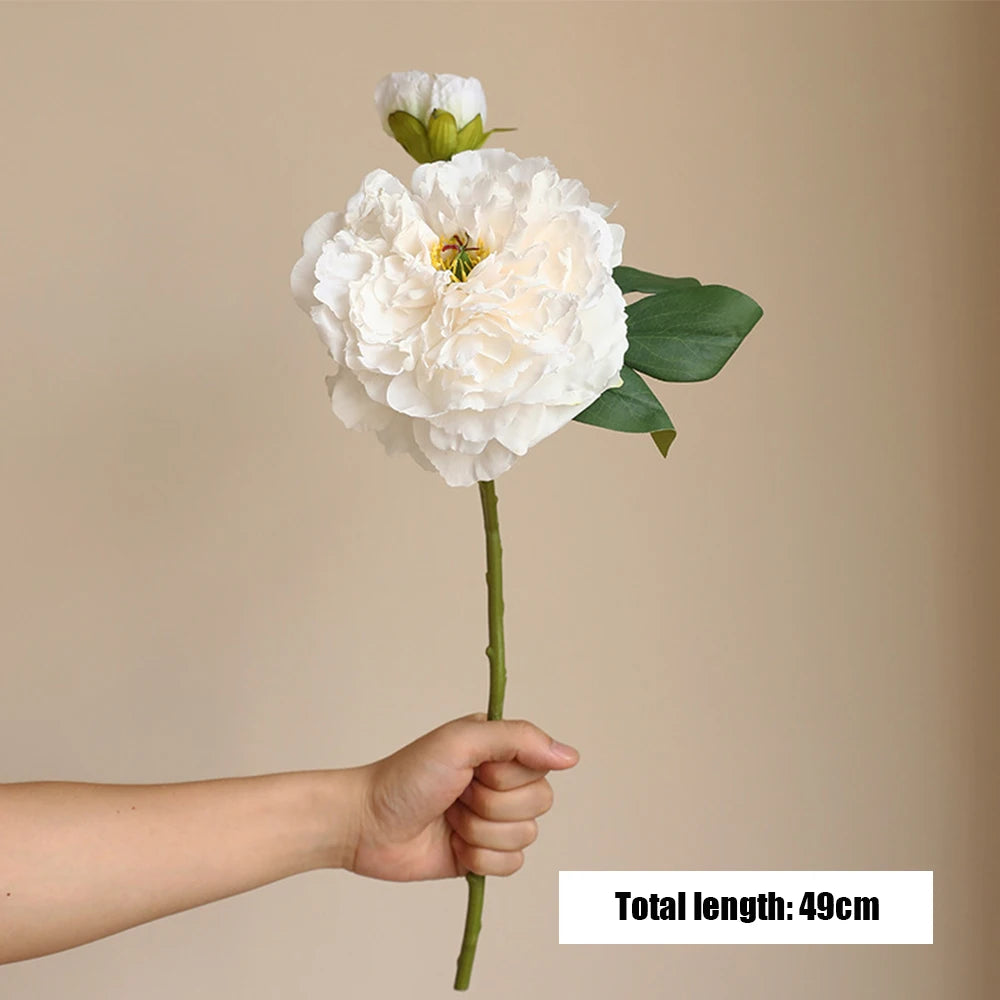 Grande Pivoine Artificielle en Soie – Bouquet de Fausses Pivoines de Haute Qualité avec Tige, Fleur Artificielle Style Européen pour Décoration de Mariage, Décoration Intérieure et Arrangements Floraux DIY