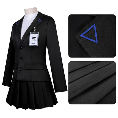 Blue Cosplay Costume Women's JK School Uniform Set – Jacket, Skirt & ID Card