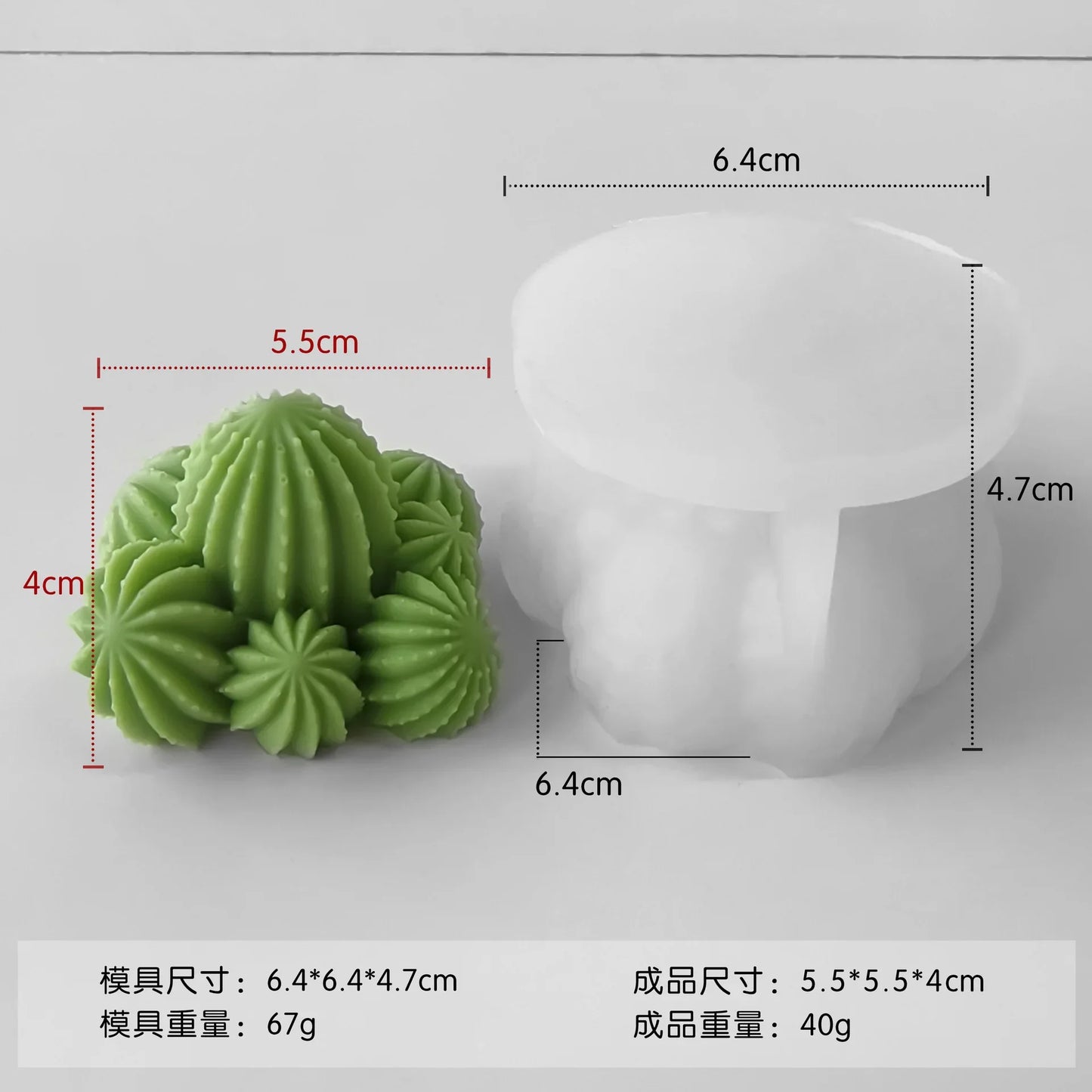 Molde de Silicona para Velas de Aromaterapia con Diseño de Cactus DIY – Molde de Plantas Suculentas para Velas Hechas a Mano de Cera de Soja, Manualidades de Resina, Adornos de Yeso y Proyectos DIY de Decoración del Hogar