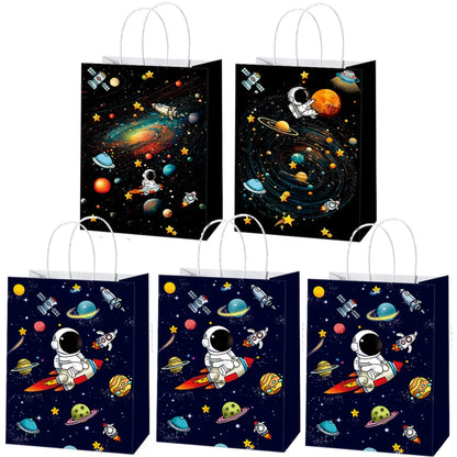 Bolsas de regalo de papel kraft de 5/10/25/50 piezas con asas – Bolsas de regalo y dulces de 10 colores para cumpleaños, bodas, baby showers y empaques de regalo