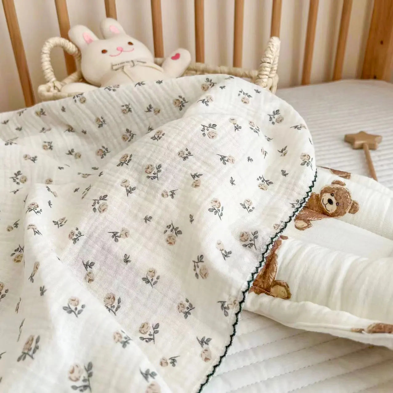 Summer Baby Muslin Blanket – Soft Newborn Swaddle Wrap Receiving Blanket for Infant Crib & Sleeping