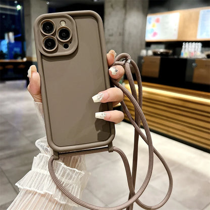 Funda Cruzada para Teléfono con Cordón Ajustable – Cubierta Protectora Suave para iPhone 17, 16, 16E, 15, 14, 13, 12, 11, X, XS, 8 Plus y SE 2022, Funda para Teléfono de Hombro con Manos Libres